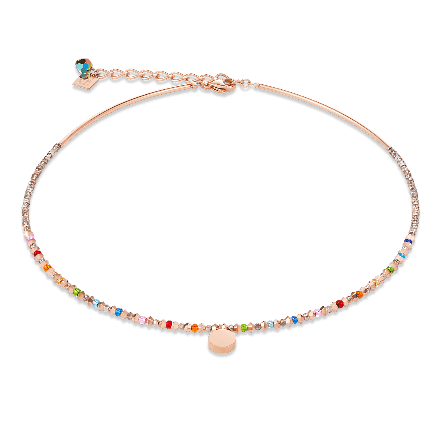 Coeur de Lion - Halskette in Roségold mit Swarovski Kristallen