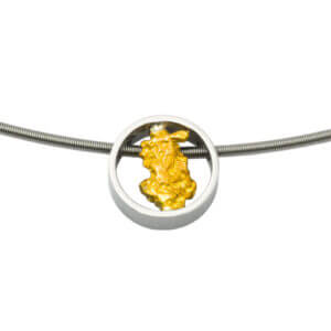 Schmuckwerk Anhänger mit Gold Nugget in der Mitte