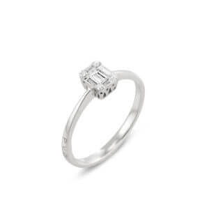 Ponte Vecchio Gioielli CA1513-30BRW WEißgoldring mit Brillanten im Baguettschliff