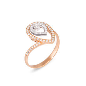 Ponte Vecchio Giolelli Butterfly Ring CA1550BRWR in Roségold mit Weißgoldherz und vielen Brillanten besetzt