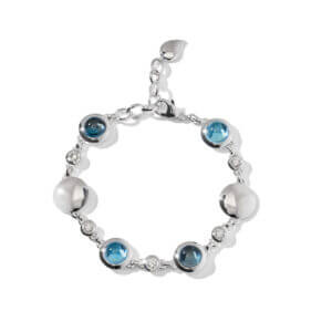 Tamara Comolli B-BOU-Sky-Cl-wg Bouton Armband SKY aus Weißgold mit blaumen Swizz Topas