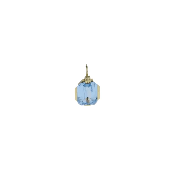VIN-6520-1002 Ohrringe mit hellblauem Stein von Vorn