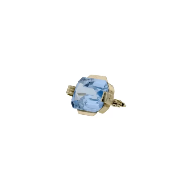 VIN-6520-1002 Ohrringe mit hellblauem Stein Seitlich