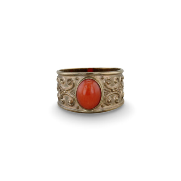 Gelbgoldring mit Koralle VIN-6520-1061 2
