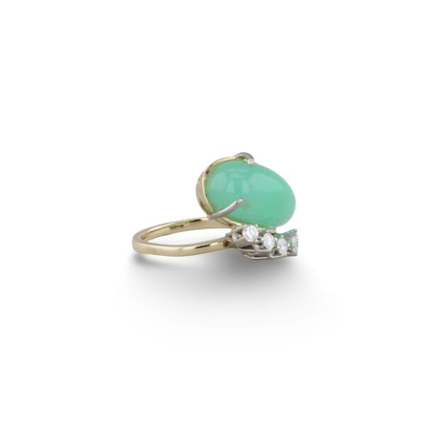 Goldring mit fünf Brillanten und Chrysopras VIN-6520-1049 0