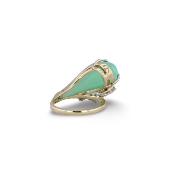 Goldring mit fünf Brillanten und Chrysopras VIN-6520-1049 3