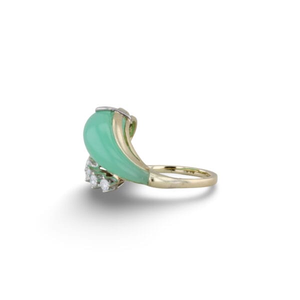Goldring mit fünf Brillanten und Chrysopras VIN-6520-1049 4