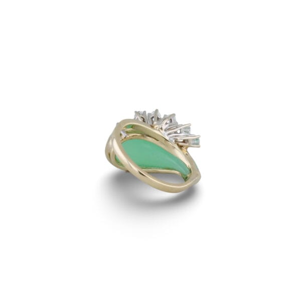 Goldring mit fünf Brillanten und Chrysopras VIN-6520-1049 6