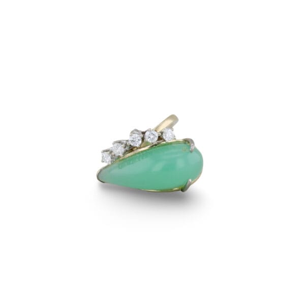 Goldring mit fünf Brillanten und Chrysopras VIN-6520-1049 7
