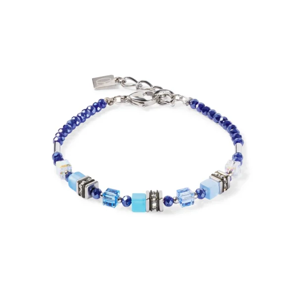 Armband Mini Cubes in Blau von Coeur de Lion – elegantes Damenarmband mit funkelnden Würfeln, hochwertig verarbeitet, stilvoll und modern.