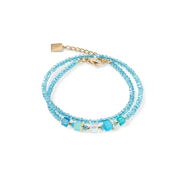Edles Joyful Colours Update Armband in Gold und Türkis von Coeur de Lion – modernes Schmuckdesign mit farbenfrohen Akzenten.