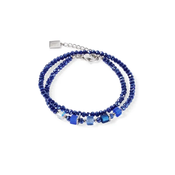 Joyful Colours Update Armband in Silber und Blau von Coeur de Lion – elegantes Schmuckstück aus Edelstahl mit farbenfrohen Elementen.