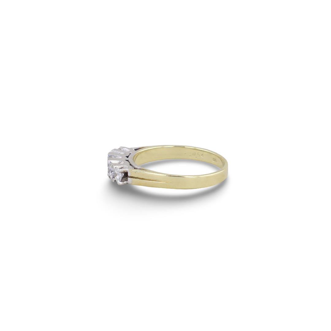 Eleganter Gelbgoldring in 585 Gold 4 585er Gelbgold Ring mit sechs Brillanten ca. 0,53ct tw/si – exklusives Einzelstück aus dem Adam Vintage Schmuck Shop Bild 3