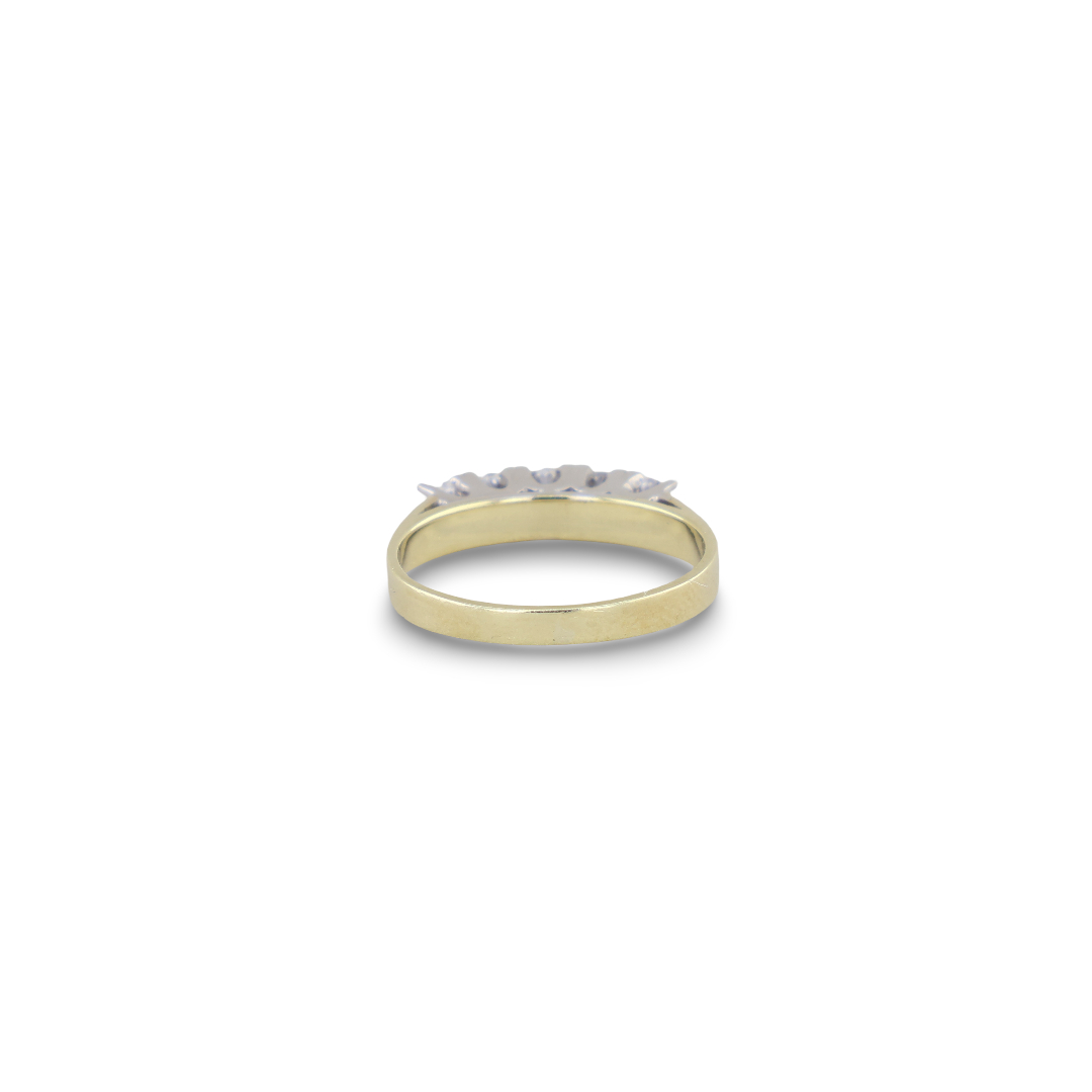 Eleganter Gelbgoldring in 585 Gold 3 585er Gelbgold Ring mit sechs Brillanten ca. 0,53ct tw/si – exklusives Einzelstück aus dem Adam Vintage Schmuck Shop Bild 4