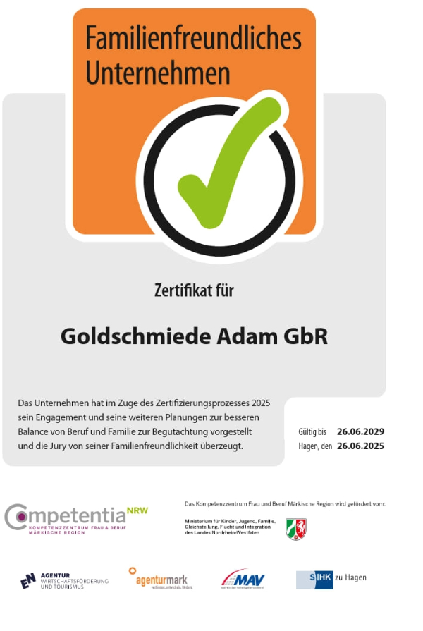 Zertifikat Familienfreundliches Unternehmen 2025 2029 0